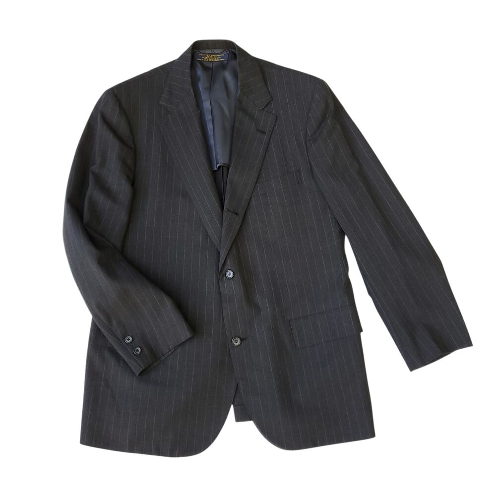 Vintage Brooks Brothers Wool Jacket Blazer Sport Coat Wool Stripe Gentleman 41R